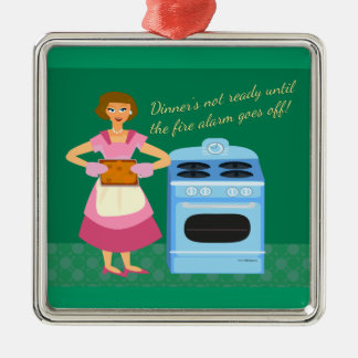 Funny Fire Alarm Supper Time Saying Metal Tree Decoration
