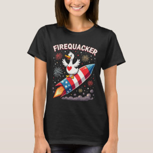 Funny Firecracker Duck Goose 4th Of July Patriotic T-Shirt