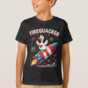 Funny Firecracker Duck Goose 4th Of July Patriotic T-Shirt