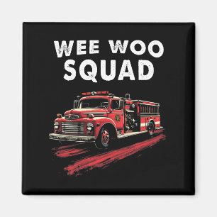 Funny Firefighter Art Fire Truck Fireman Magnet