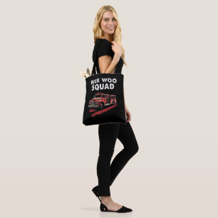 Funny Firefighter Art Fire Truck Fireman Tote Bag