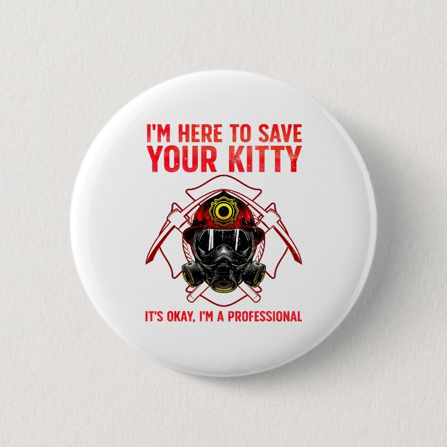 Funny Firefighter Art For Men Women Fireman Gag Fi 6 Cm Round Badge (Front)