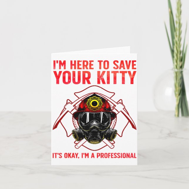 Funny Firefighter Art For Men Women Fireman Gag Fi Card (Front)