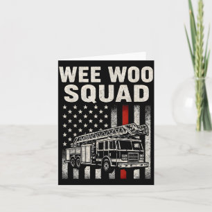 Funny Firefighter Art For Men Women Kids Fire Truc Card