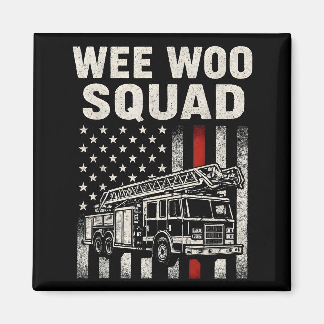 Funny Firefighter Art For Men Women Kids Fire Truc Magnet (Front)