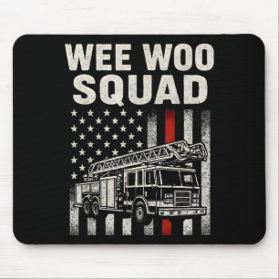 Funny Firefighter Art For Men Women Kids Fire Truc Mouse Mat