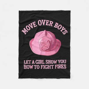 Funny Firefighter Art For Women Girls Fire Fighter Fleece Blanket