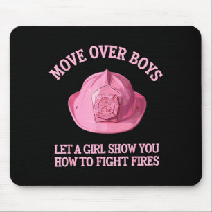 Funny Firefighter Art For Women Girls Fire Fighter Mouse Mat