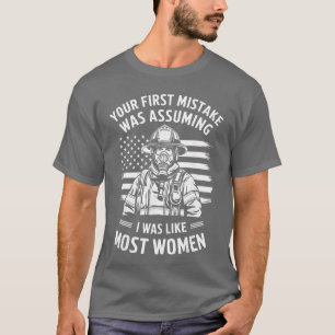 Funny Firefighter Art for Women Girls Fire Fighter T-Shirt