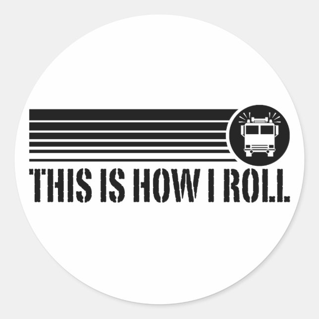 Funny Firefighter Classic Round Sticker (Front)