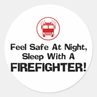 Funny Firefighter Classic Round Sticker