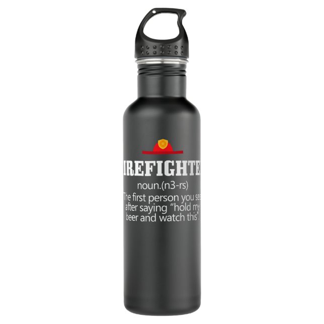 Funny Firefighter Definition  710 Ml Water Bottle (Front)