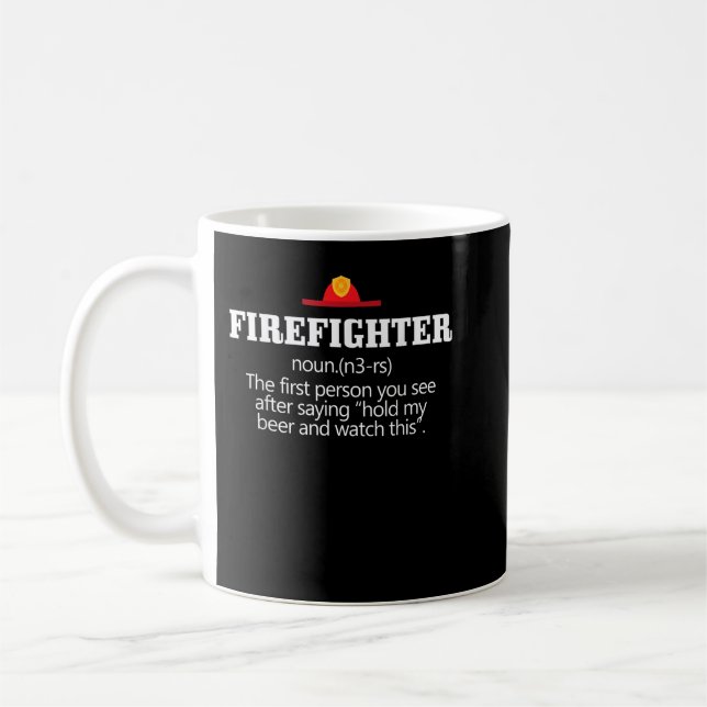 Funny Firefighter Definition  Coffee Mug (Left)