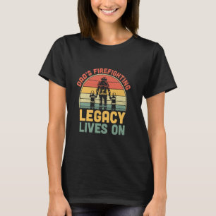 Funny Firefighter Fireman Dad Retro Vintage Fire T T-Shirt
