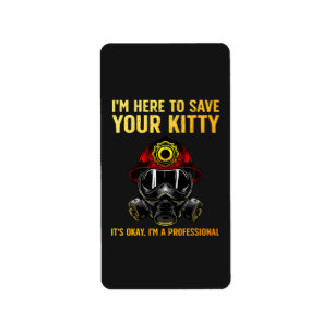 Funny Firefighter For Fireman Label