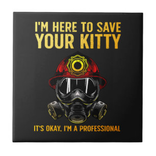 Funny Firefighter For Fireman Tile