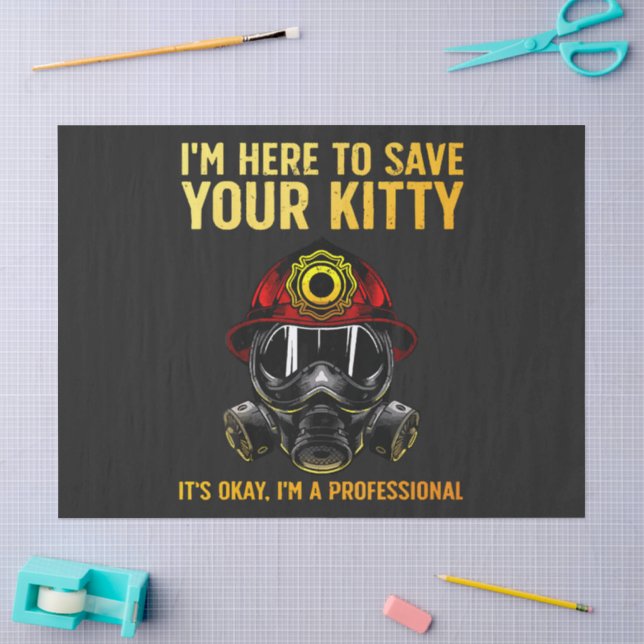 Funny Firefighter For Fireman Tissue Paper (Craft)