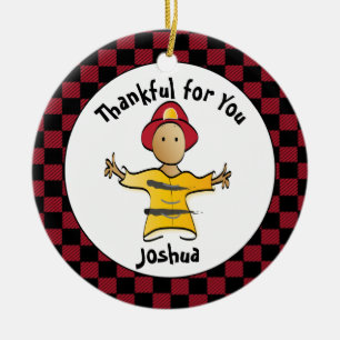 Funny Firefighter Gift - Thank You Fireman Ceramic Ceramic Tree Decoration