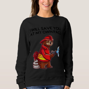 Funny Firefighter Sloth Kids  For Fireman Boys Sweatshirt