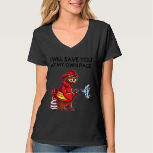 Funny Firefighter Sloth Kids For Fireman Boys T-Shirt