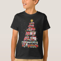 Funny Firefighter Tree Fire Truck Christmas Merry