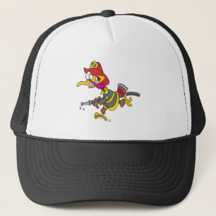 funny firefighter turkey cartoon trucker hat