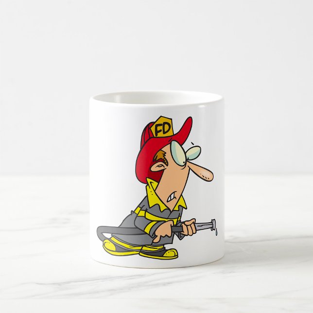 Funny Firefighter with Hose Emergency Responder  Coffee Mug (Creator Uploaded)