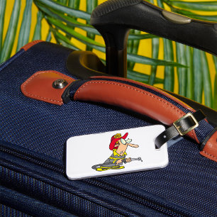 Funny Firefighter with Hose Emergency Responder  Luggage Tag