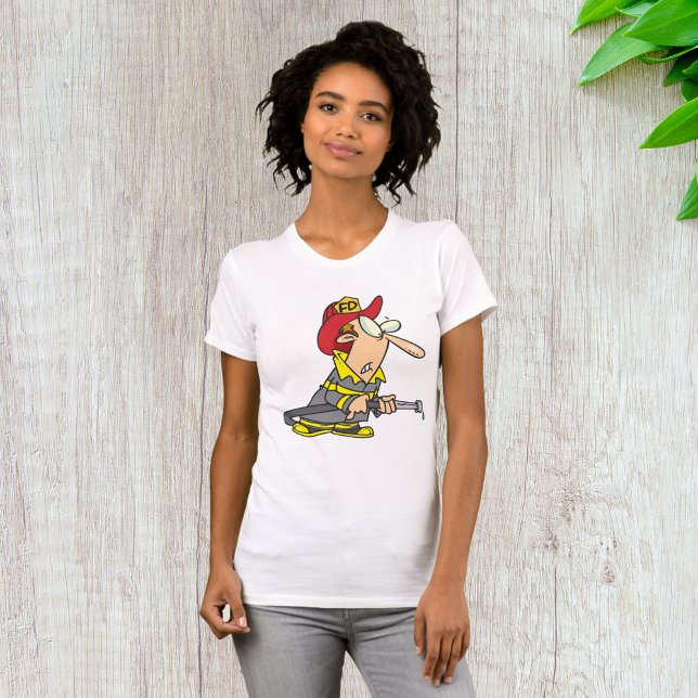 Funny Firefighter with Hose Emergency Responder  T-Shirt (Creator Uploaded)