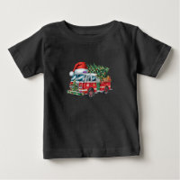 Funny Firetruck Santa Hat Christmas Tree Lights