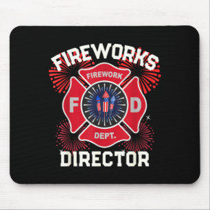 Funny firework director boom squad safety mouse mat