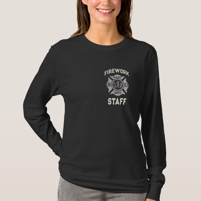 Funny FIREWORK STAFF Uniform Boom Squad Safety Dir T-Shirt (Front)