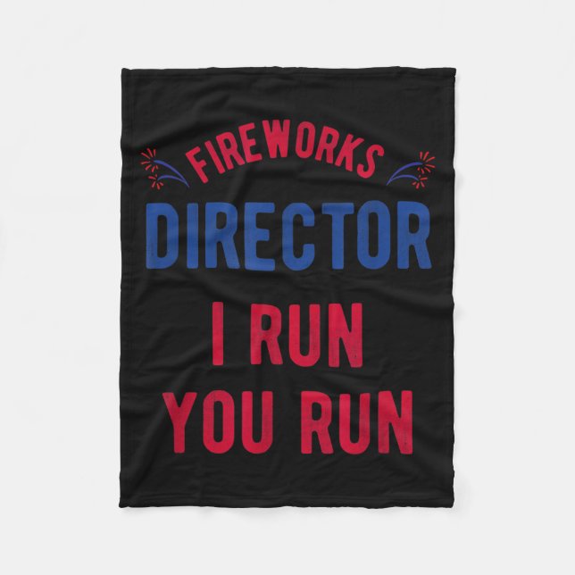 Funny Fireworks Director 4th of July - USA Fleece Blanket (Front)