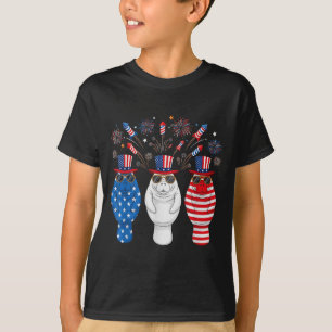 Funny Fireworks Mana American USA Flag 4th of July T-Shirt