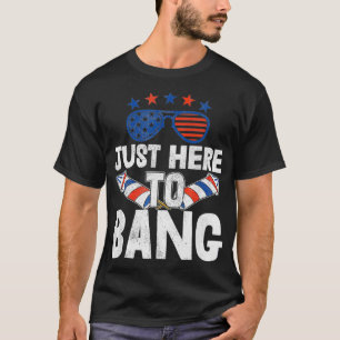 Funny Fireworks Patriotic 4th of July Just Here To T-Shirt
