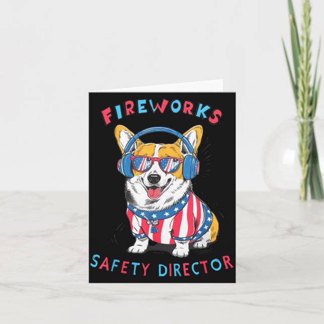 Funny Fireworks Safety Director Dog Technician Exp Card (Front)