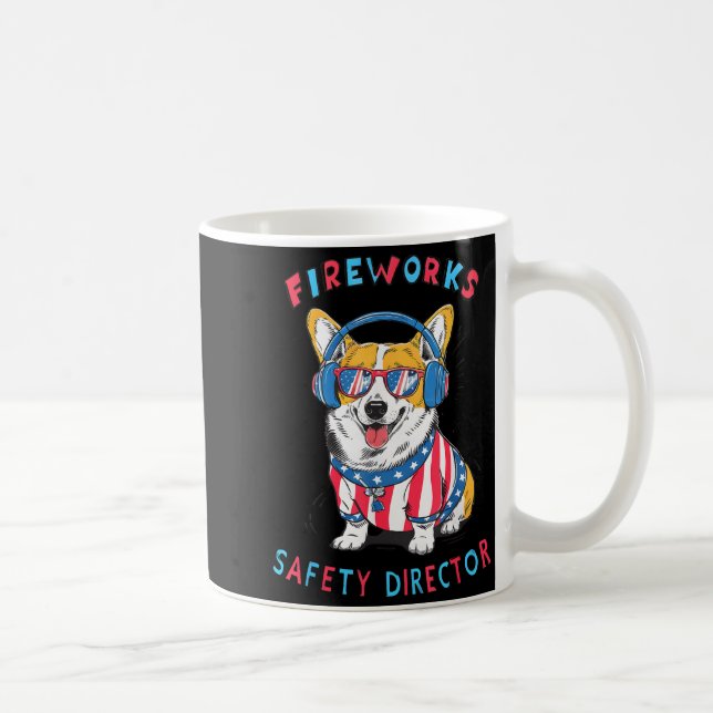 Funny Fireworks Safety Director Dog Technician Exp Coffee Mug (Right)
