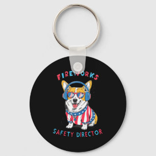 Funny Fireworks Safety Director Dog Technician Exp Key Ring