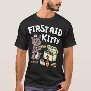 Funny First Aid Kitty Cat Medical Doctor Nurse T-Shirt