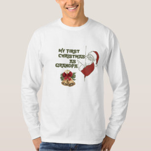 Funny First Christmas As a Grandpa Merry Christmas T-Shirt
