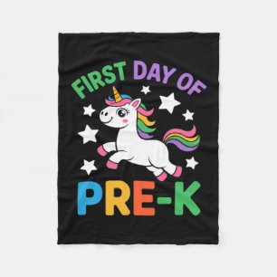 Funny First Day Of Pre-K Unicorn Back To School Fleece Blanket