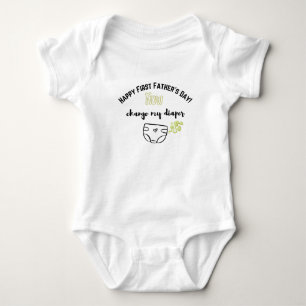 Funny First Father’s Day Baby Bodysuit