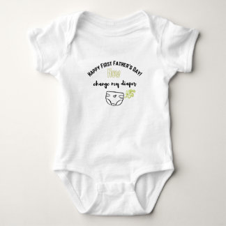 Funny First Father’s Day Baby Bodysuit