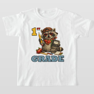 Funny First Grade Feral Racoon Back-to-school T-Shirt
