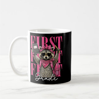 Funny First Grade Fvibesl Racoon Back To School Coffee Mug
