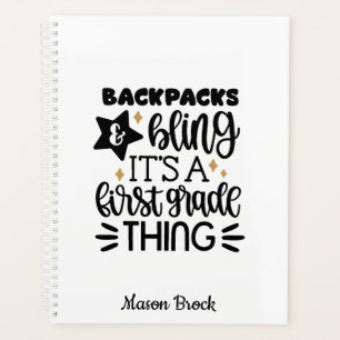 Funny First grade personalised gift Planner