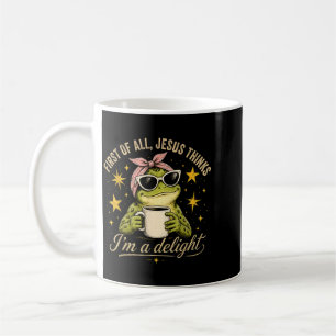 Funny First Of Jesus Thinks A Delight Flog Frog Coffee Mug