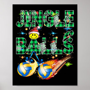 Funny First Xmas As A Dad Jingle Volleyball Papa U Poster