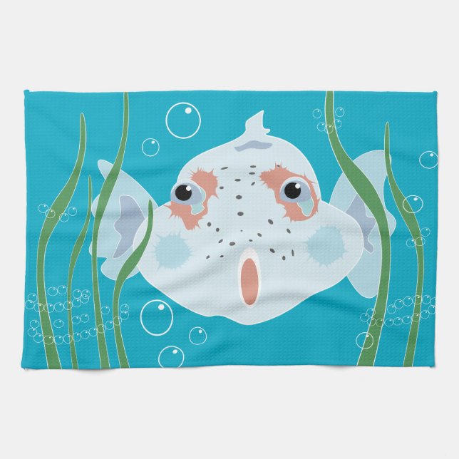 Funny Fish American MoJo Kitchen Towel (Horizontal)