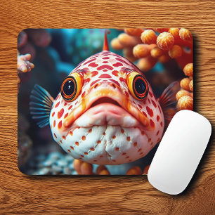Funny Fish and Coral Close  Mouse Mat